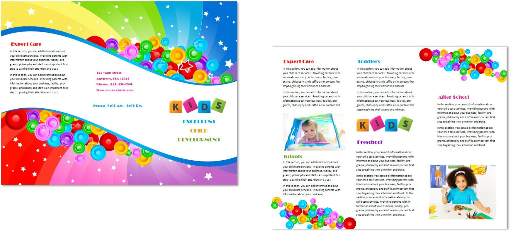 Image Result For Brochure For Pre School & Day Care With Regard To Daycare Brochure Template