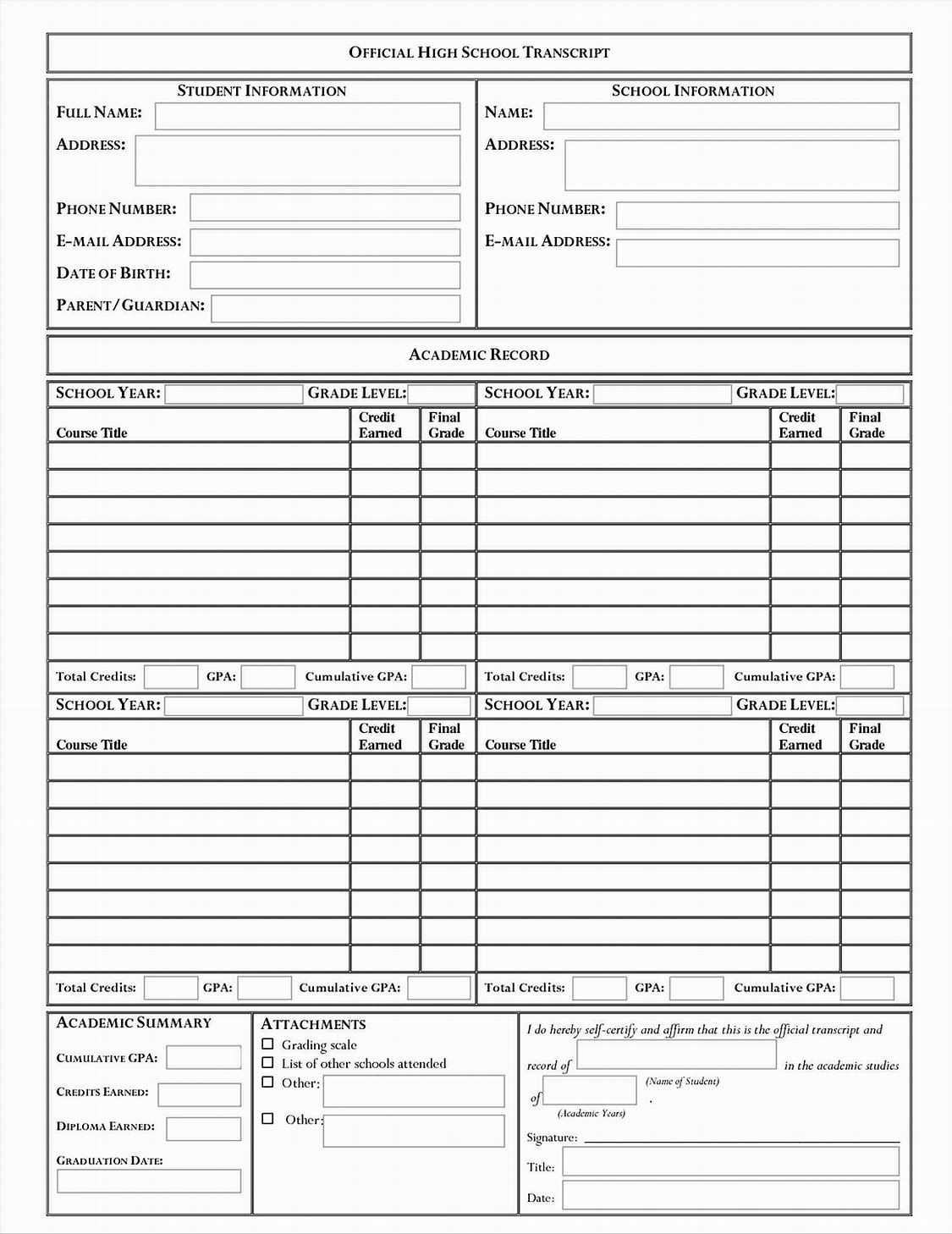 Image Result For Middle School Transcript Template | High Throughout Homeschool Middle School Report Card Template