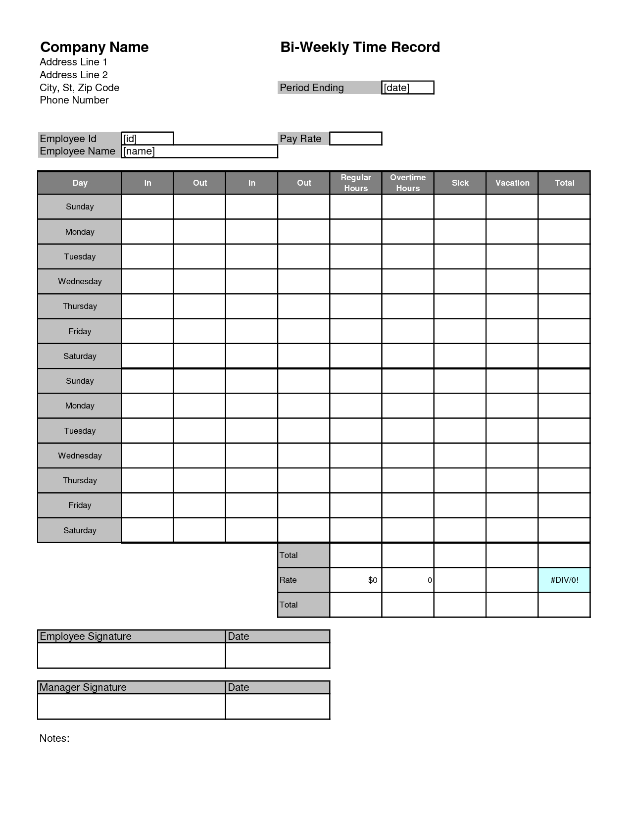 Images For > Time Card Template | Timesheets | Timesheet With Sample Job Cards Templates