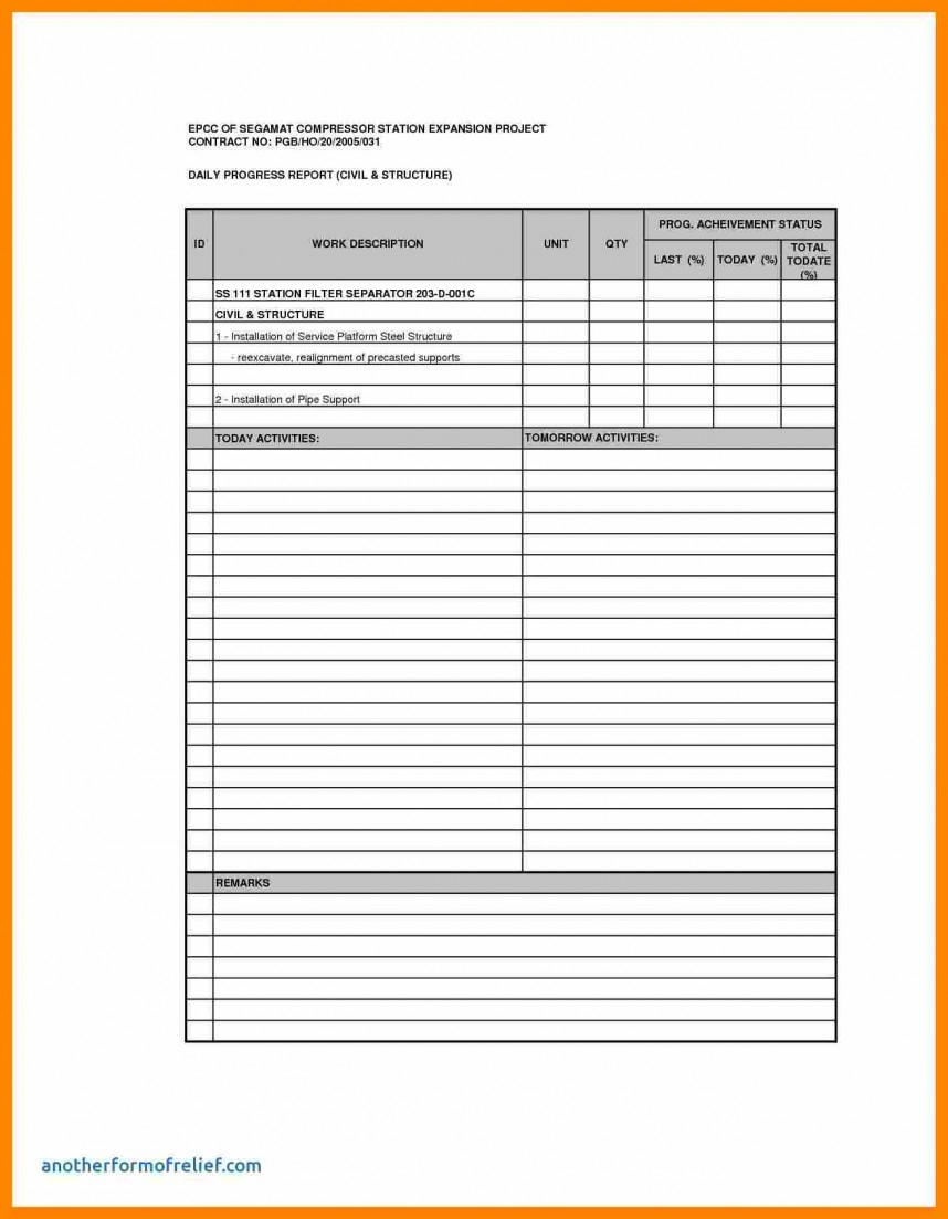 Impressive Construction Daily Report Template Ideas Sample In Construction Daily Report Template Free