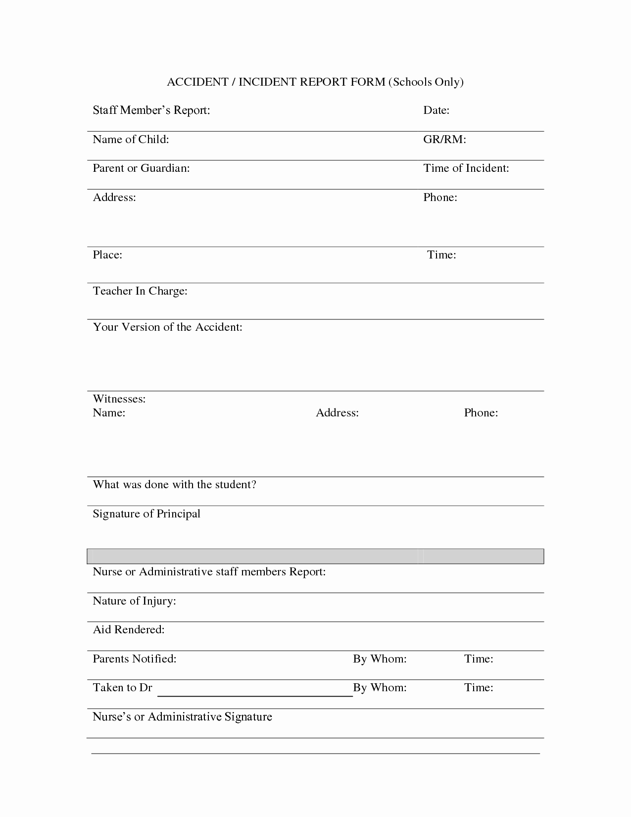 Incident Report Form Template Microsoft Excel Templates For Incident Report Form Template Doc