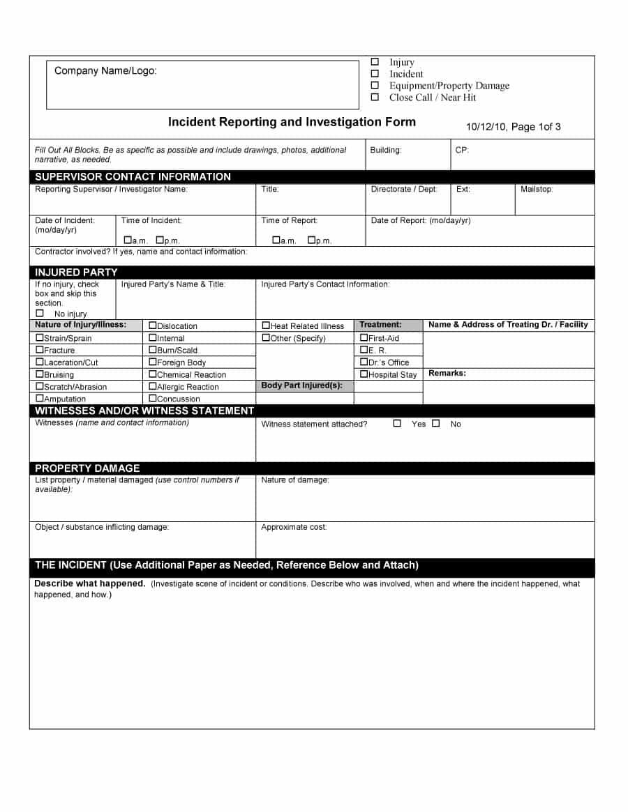 Incident Report & Investigation Root Cause Analysis Template Throughout Root Cause Report Template