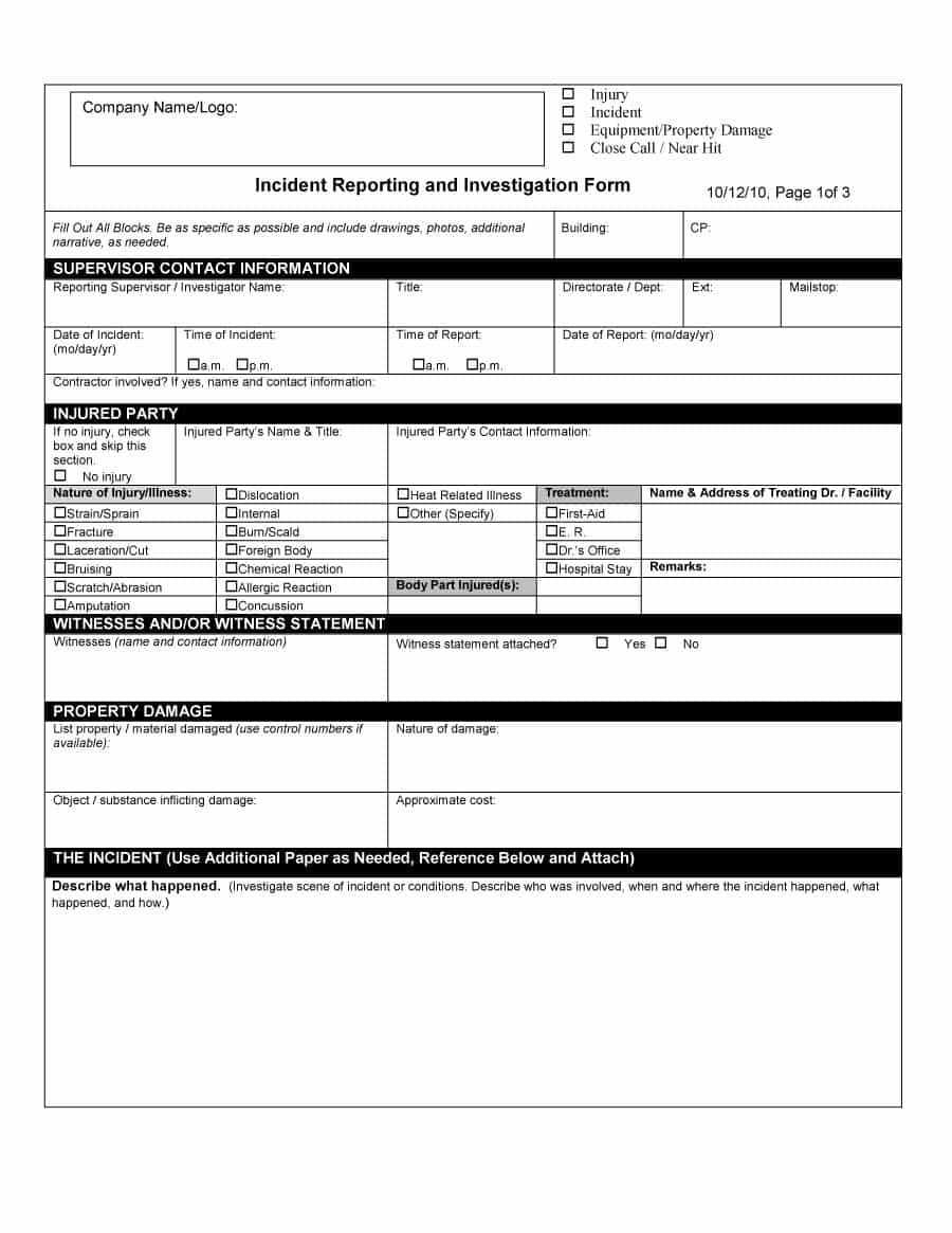 Incident Report & Investigation Root Cause Analysis Template Throughout Root Cause Report Template