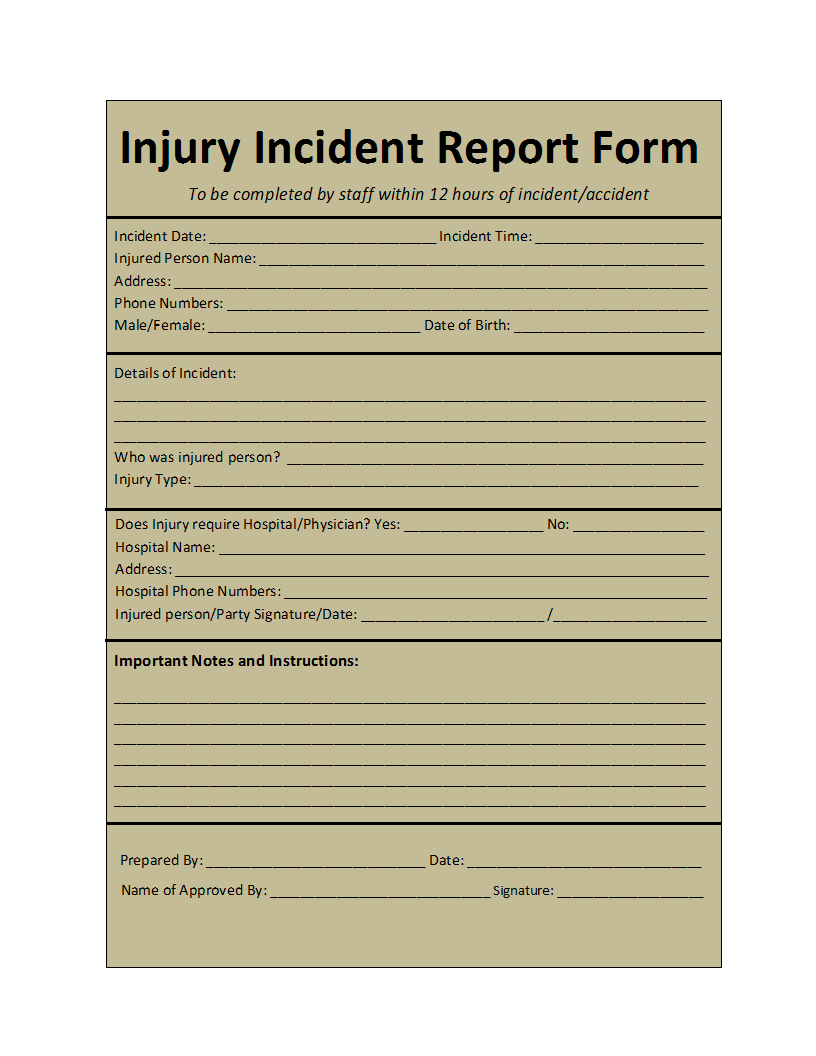 Incident Report Template With Regard To Insurance Incident Report Template