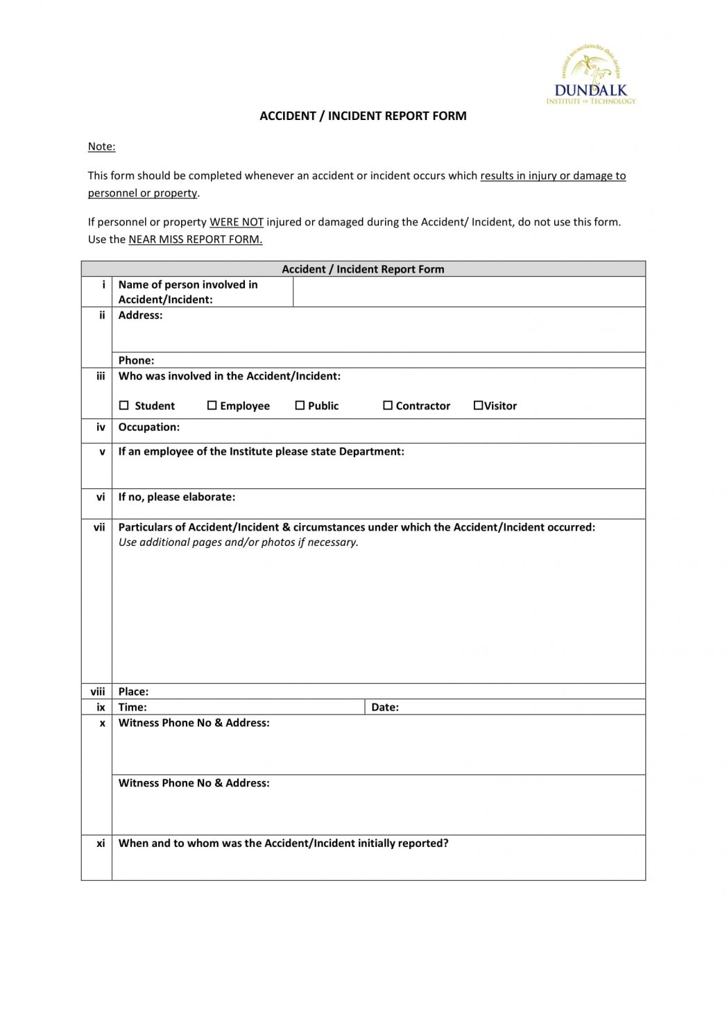Incident Report Writing Examples Form Template Qld Accident For Incident Report Form Template Qld