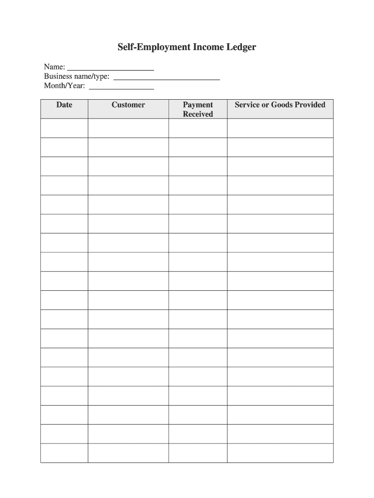 Income Ledger – Fill Online, Printable, Fillable, Blank With Blank Ledger Template