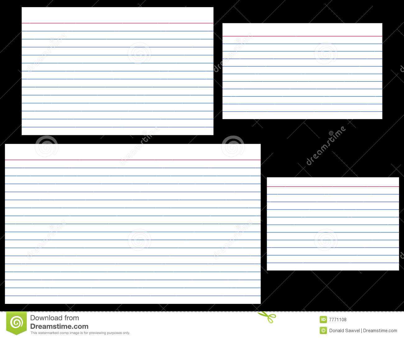 Index Cards Stock Vector. Illustration Of Stationery, Lined Inside 5 By 8 Index Card Template