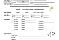 Infant Daily Report | Daycare Ctr Ideas | Infant Daily pertaining to Daycare Infant Daily Report Template