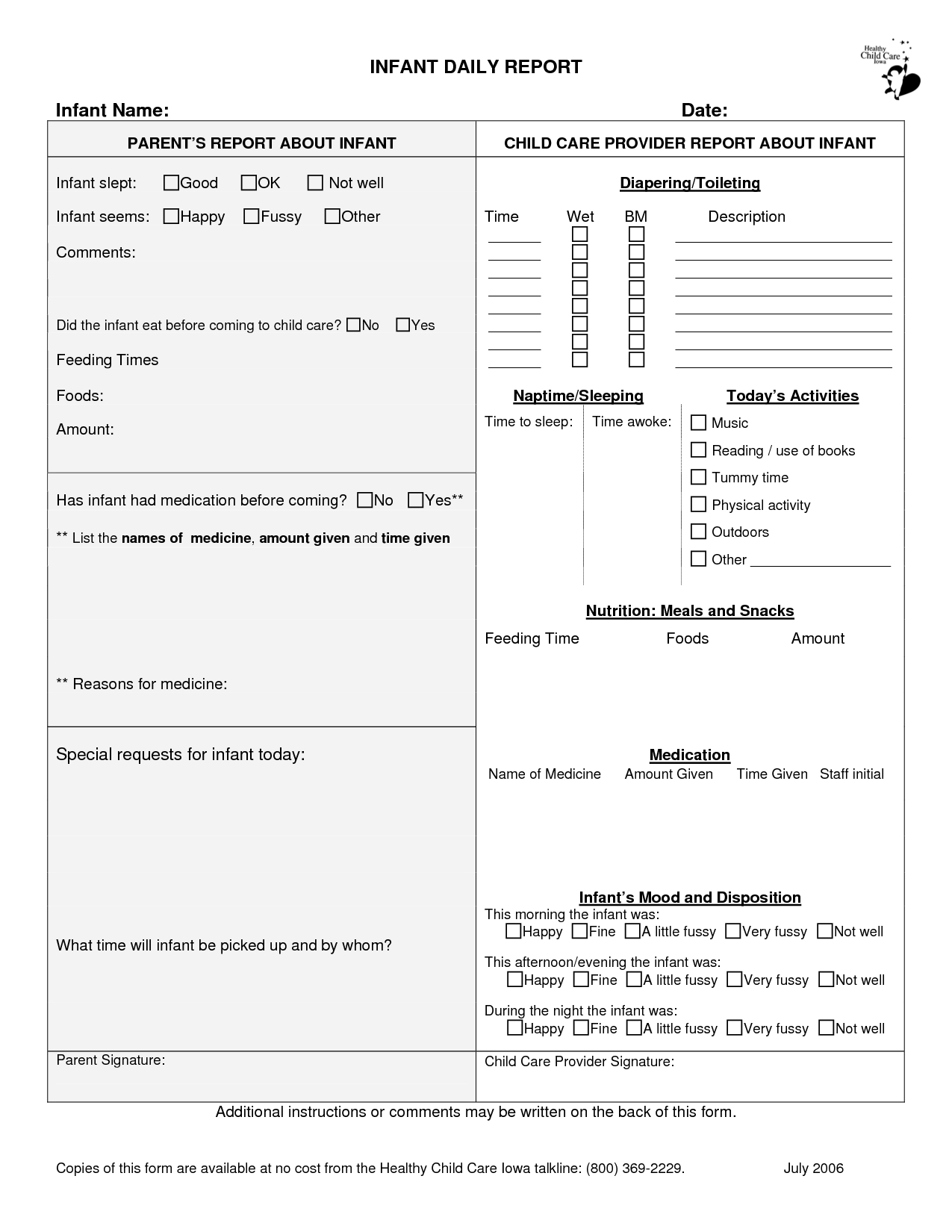 Infant Daily Report – Google Search | Home Daycare Ideas With Regard To Daycare Infant Daily Report Template
