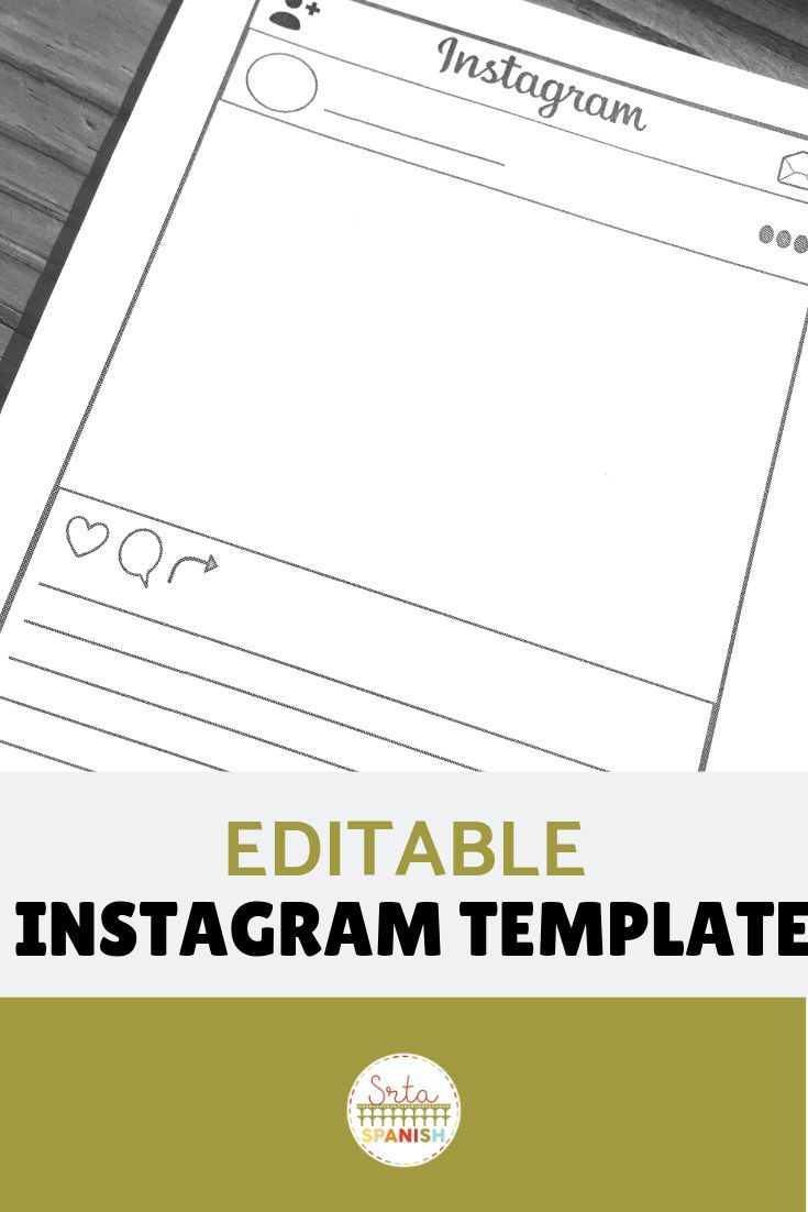 Instagram Template Editable Version Included | Spanish 1 Within Book Report Template In Spanish