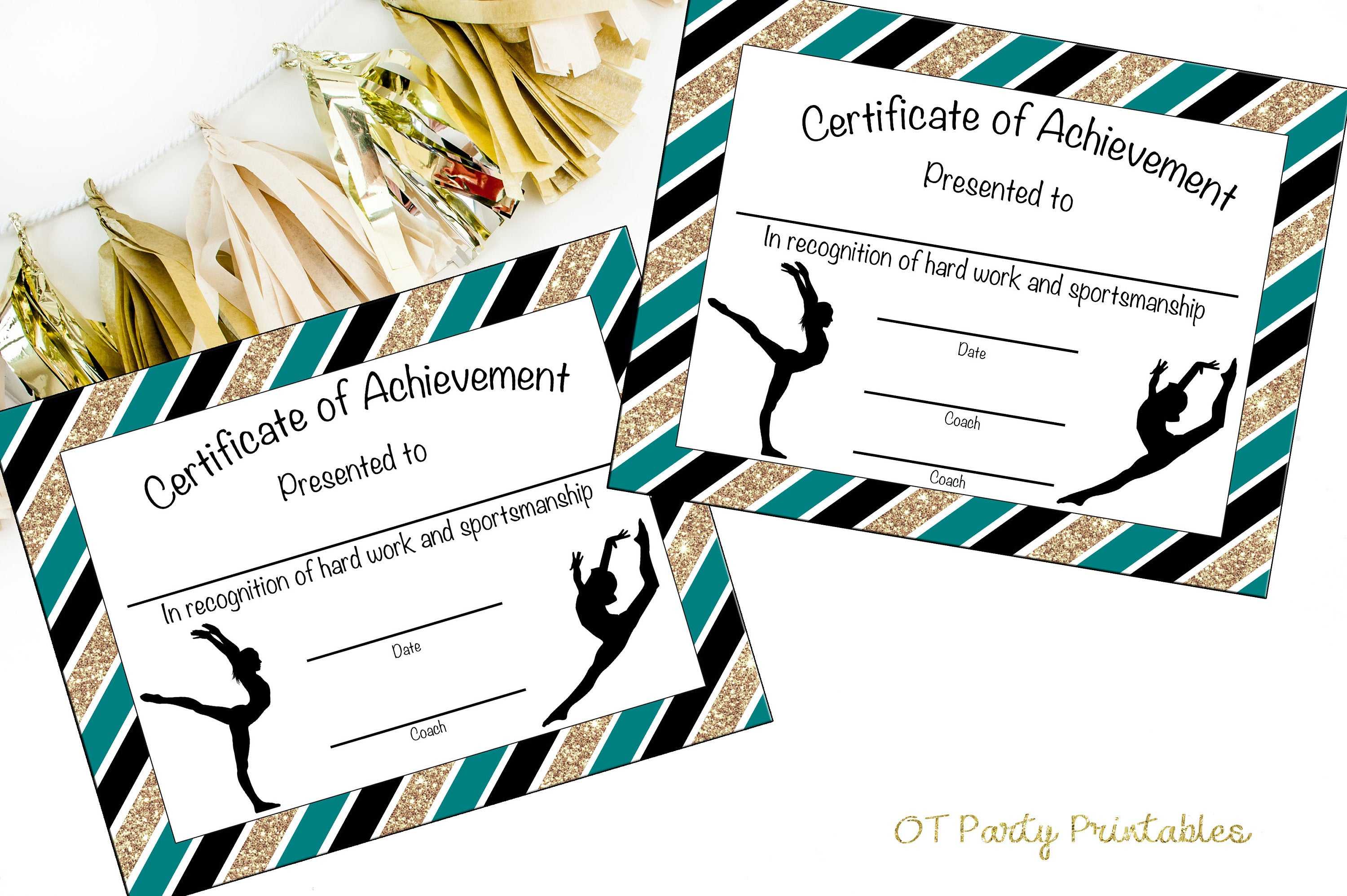 Instant Download – Gymnastics Award – Gymnastics Certificate – Printable  Gymnastics Award – Sports Achievement – You Print – Gymnastics Meet With Regard To Gymnastics Certificate Template