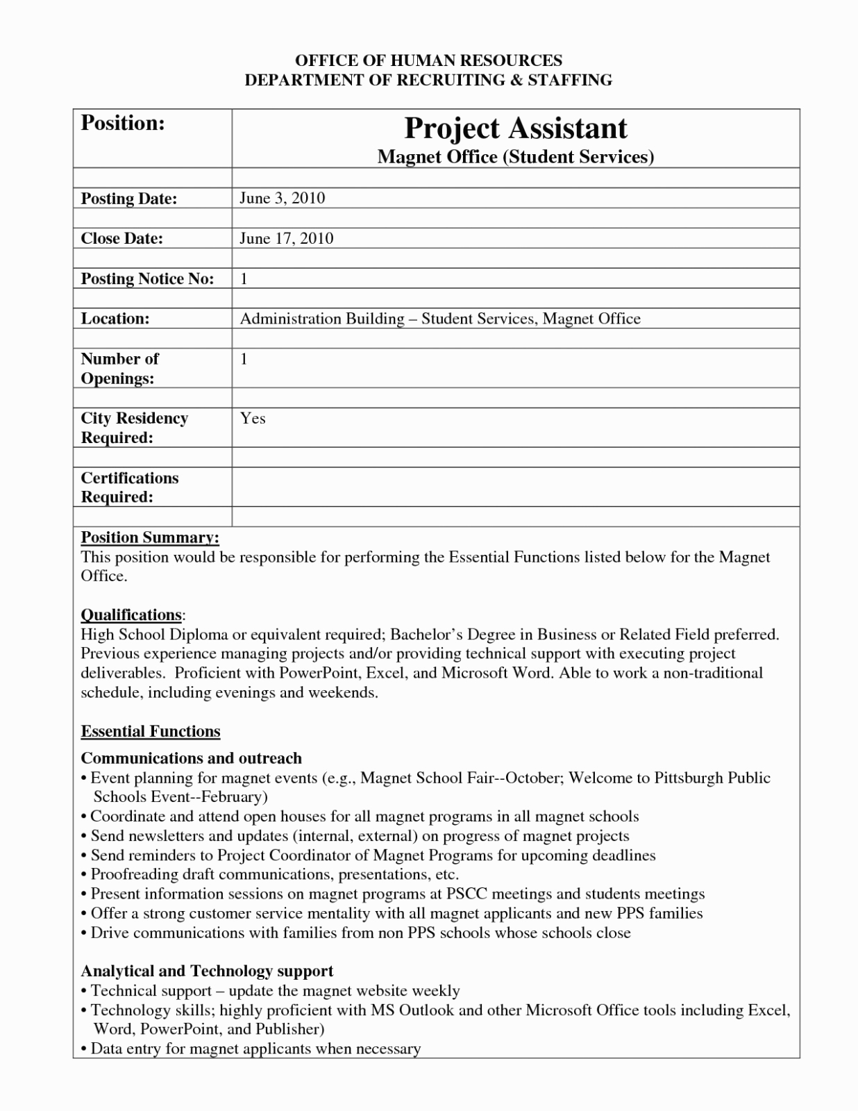 Internal Job Posting Template Word - Atlantaauctionco Pertaining To Internal Job Posting Template Word