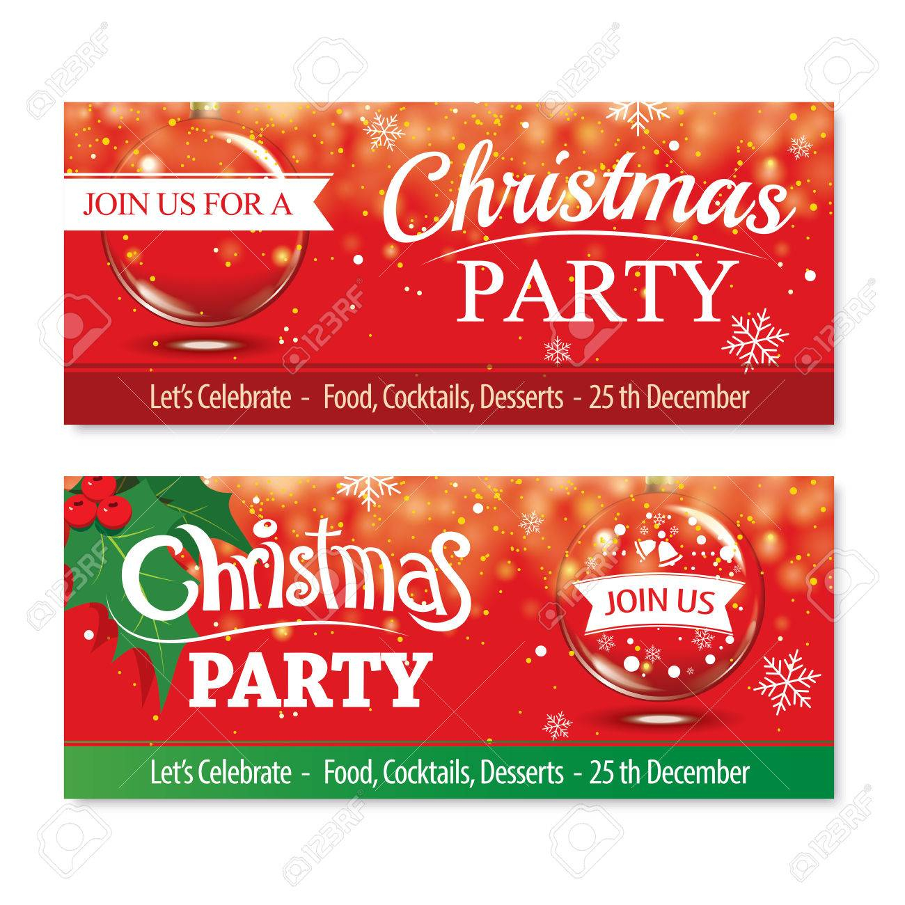 Invitation Merry Christmas Banner And Card Design Template.glass.. With Regard To Merry Christmas Banner Template