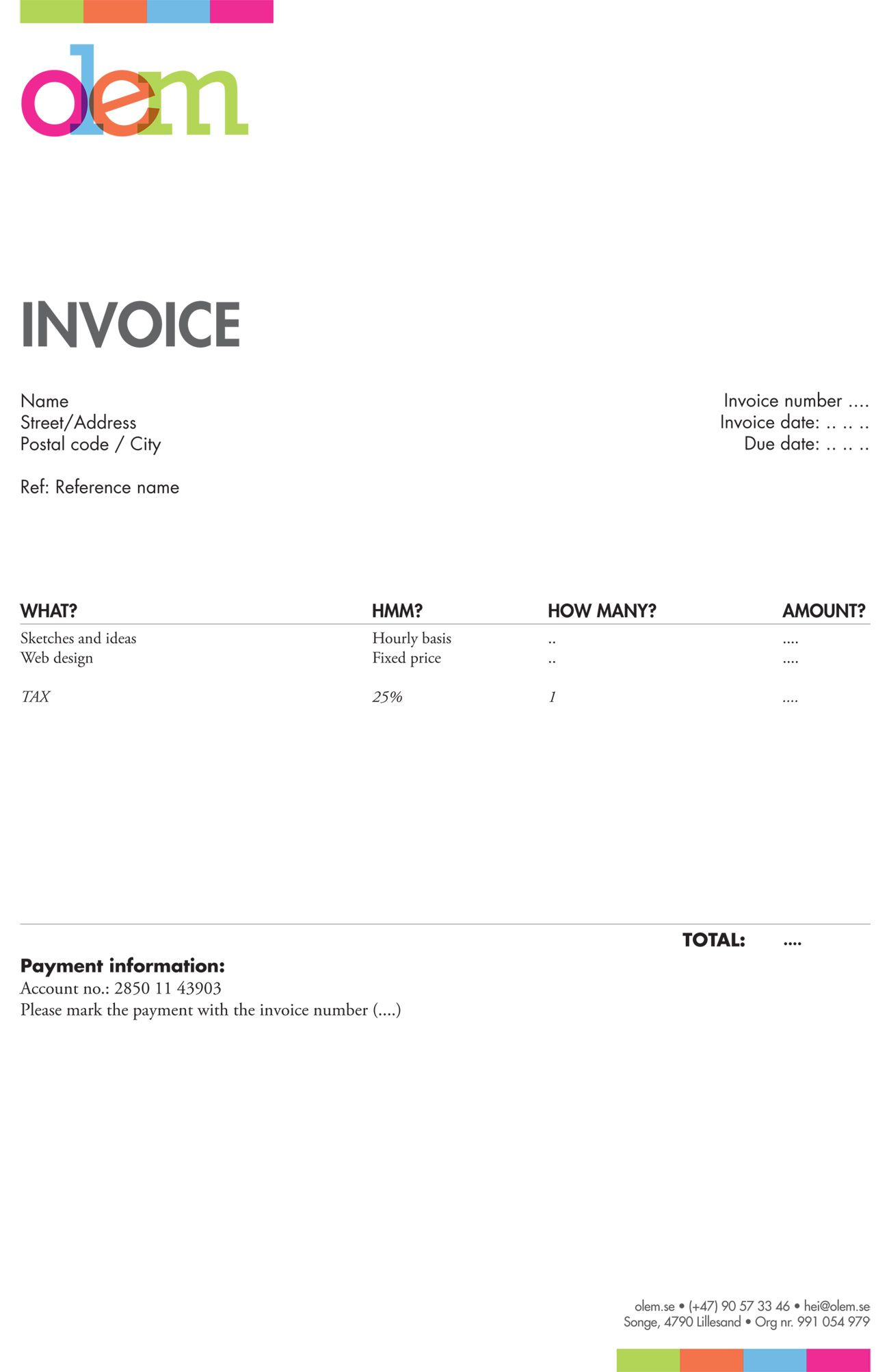 Invoice Like A Pro: Design Examples And Best Practices For Web Design Invoice Template Word