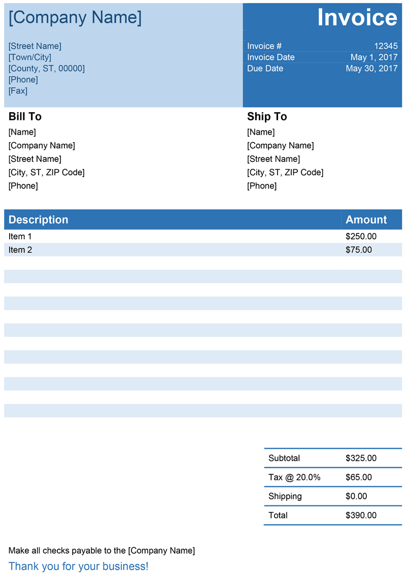 Invoice Template For Word – Free Simple Invoice For Fact Sheet Template Microsoft Word