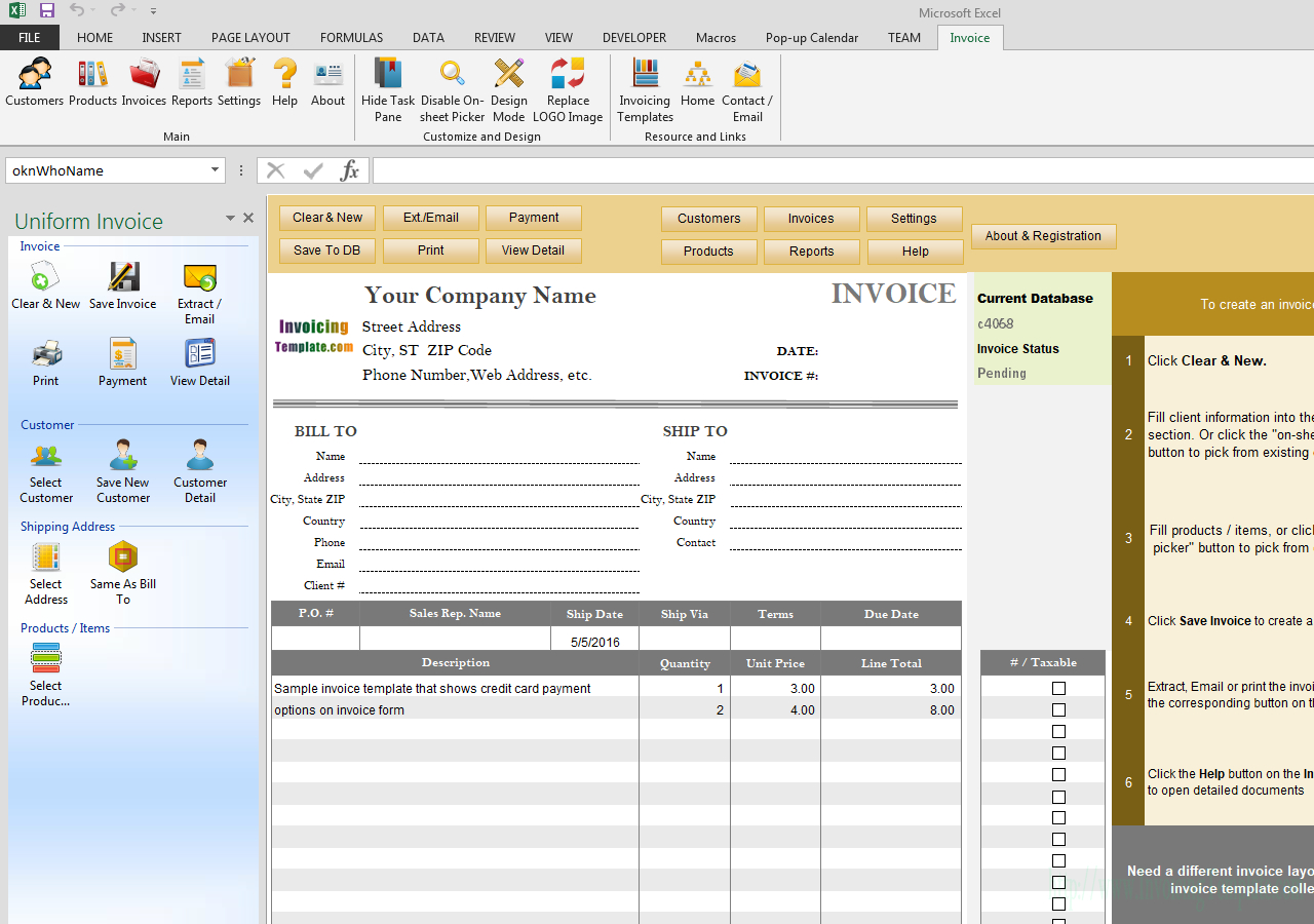 Invoice Template With Credit Card Payment Option Pertaining To Credit Card Receipt Template