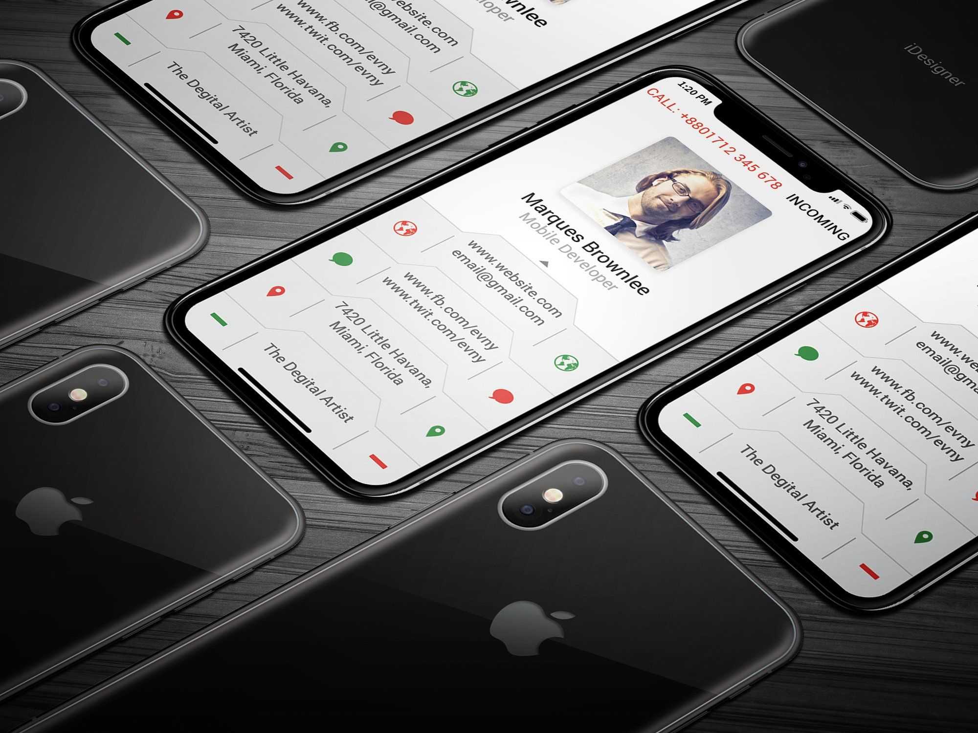 Iphone X Business Card #bleed#dpi#li#features | Business Inside Iphone Business Card Template