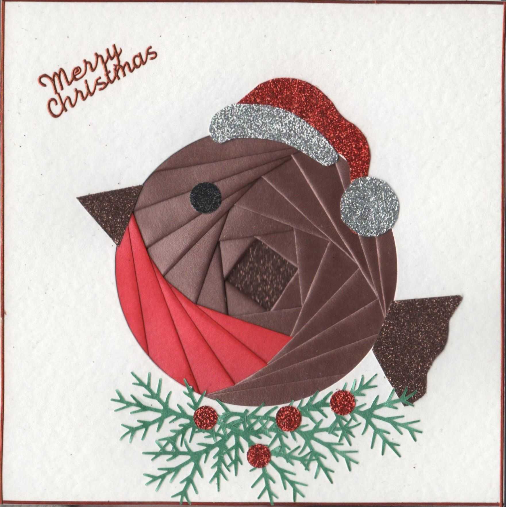 Iris Folding : Christmas Robin | Iris Folding | Pinterest In Iris Folding Christmas Cards Templates