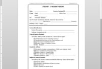 It Incident Report Template | Itsd108-1 for Computer Incident Report Template