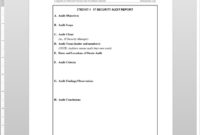 It Security Audit Report Template | Itsd107-1 in Information Security Report Template