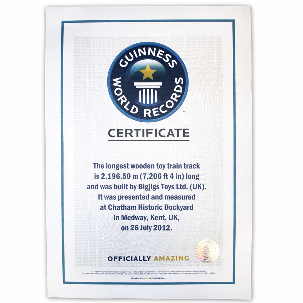 It's Official! | Bigjigs Toys Uk Blog For Guinness World Record Certificate Template