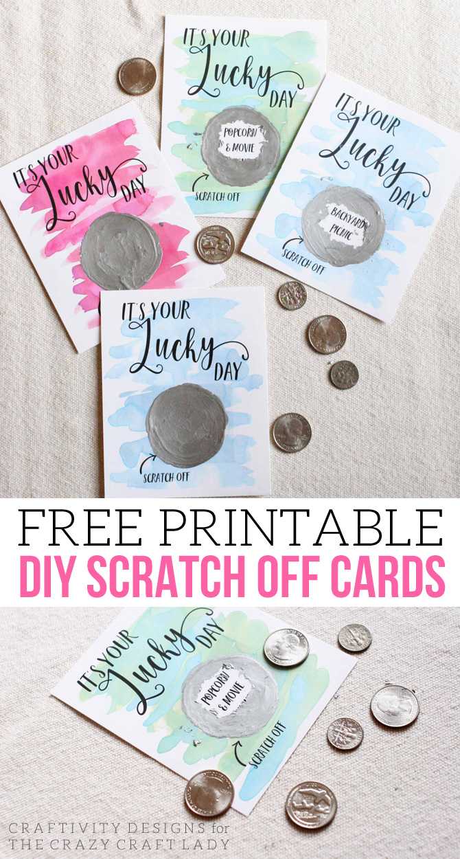 It's Your Lucky Day! Free Diy Scratch Off Cards – The Crazy Intended For Scratch Off Card Templates