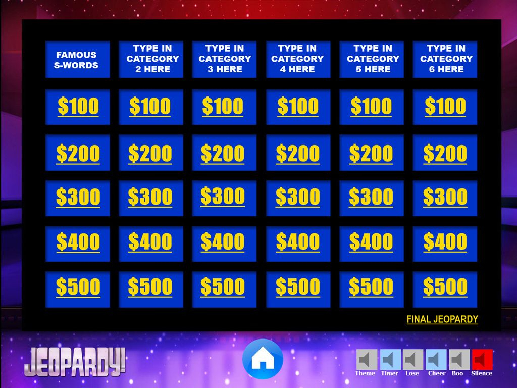 Jeopardy Powerpoint Template With Music | Games | Jeopardy For Jeopardy Powerpoint Template With Sound