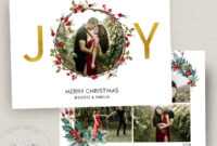 Joy Photo Christmas Card Template, Joy Christmas Card with regard to Christmas Photo Card Templates Photoshop