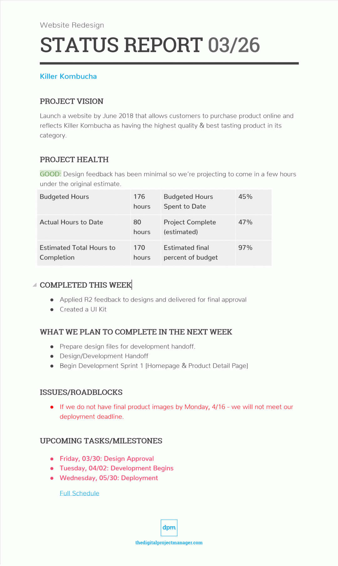 Keep Your Project On Track With Status Reports | Project Inside Project Management Final Report Template