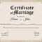 Keepsake Marriage Certificate Template Pertaining To Certificate Of Marriage Template