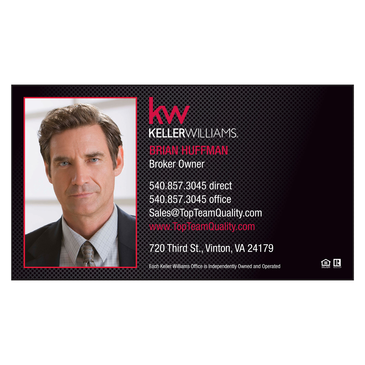 Keller Williams Halftone Business Card – Short Office Name Intended For Keller Williams Business Card Templates