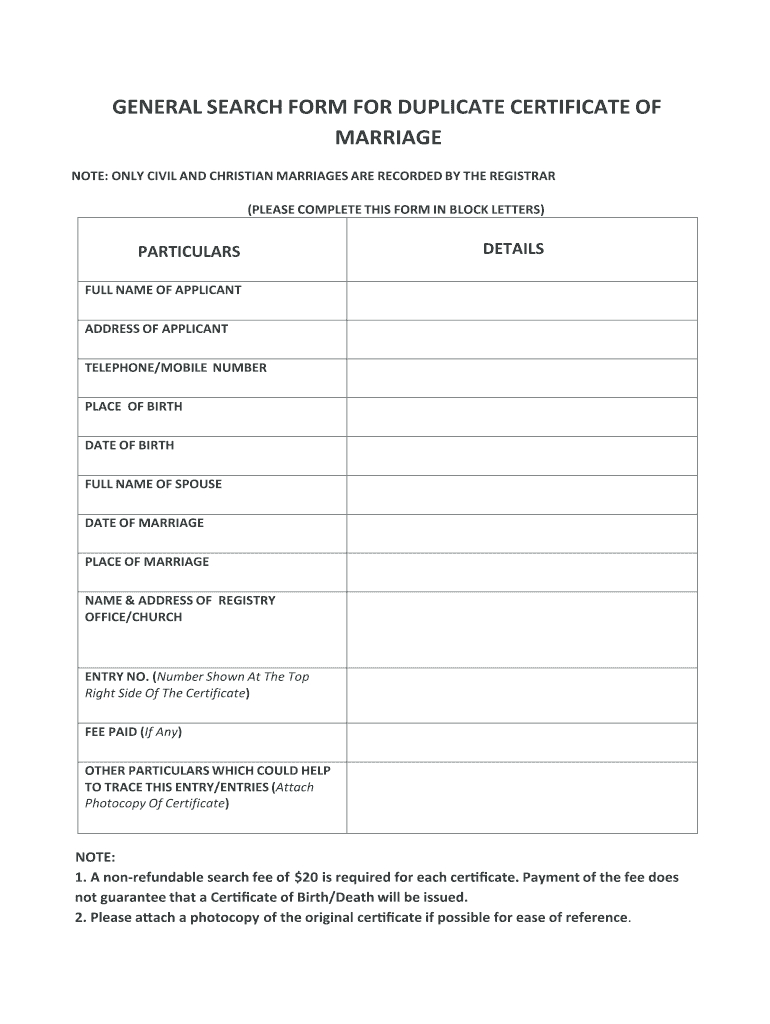Kenya Marriage Certificate Sample – Fill Online, Printable Within Certificate Of Disposal Template