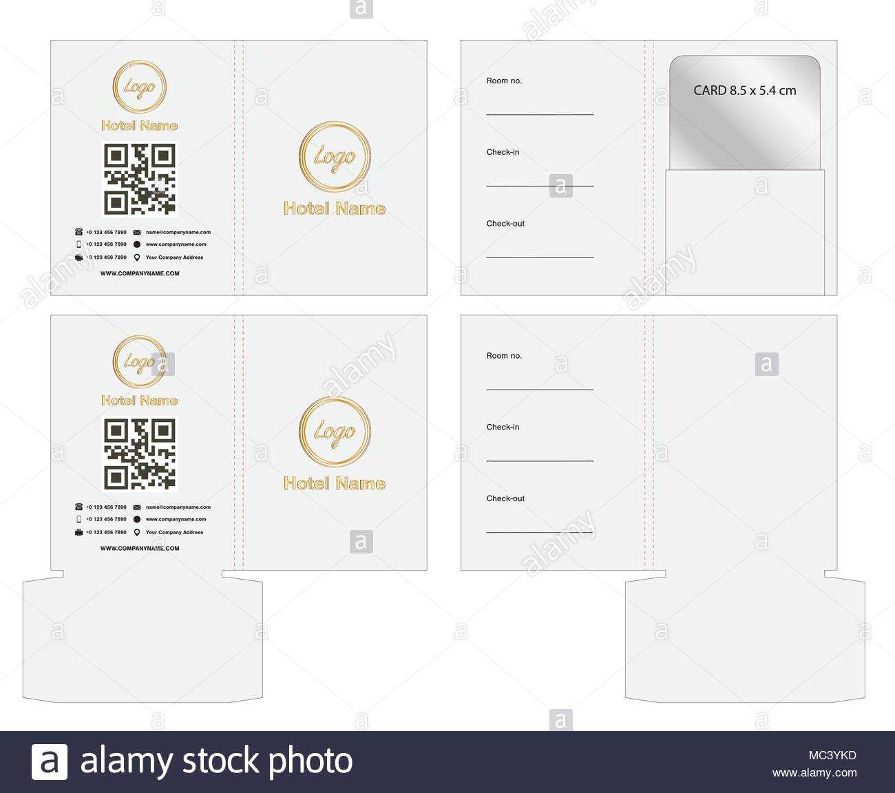 Key Card Envelope Die Cut Template Mock Up Illustration Throughout Hotel Key Card Template