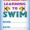 Kids Certificate For Learning To Swim | Swim | Learn To Swim In Swimming Certificate Templates Free