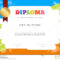 Kids Diploma Or Certificate Template With Hand Drawing Pertaining To Children's Certificate Template