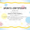 Kids Sports Participation Certificate Template In Athletic Certificate Template