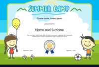 Kids Summer Camp Certificate Document Template for Summer Camp Certificate Template