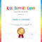 Kids Summer Camp Diploma Or Certificate Template Award Seal With.. In Summer Camp Certificate Template