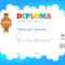 Kids Summer Camp Diploma Or Certificate Template With Photo And.. Within Summer Camp Certificate Template