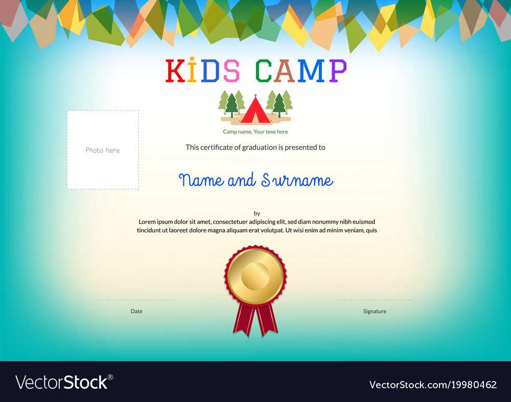 Kids Summer Camp Diploma Or Certificate Template With Regard To Summer Camp Certificate Template