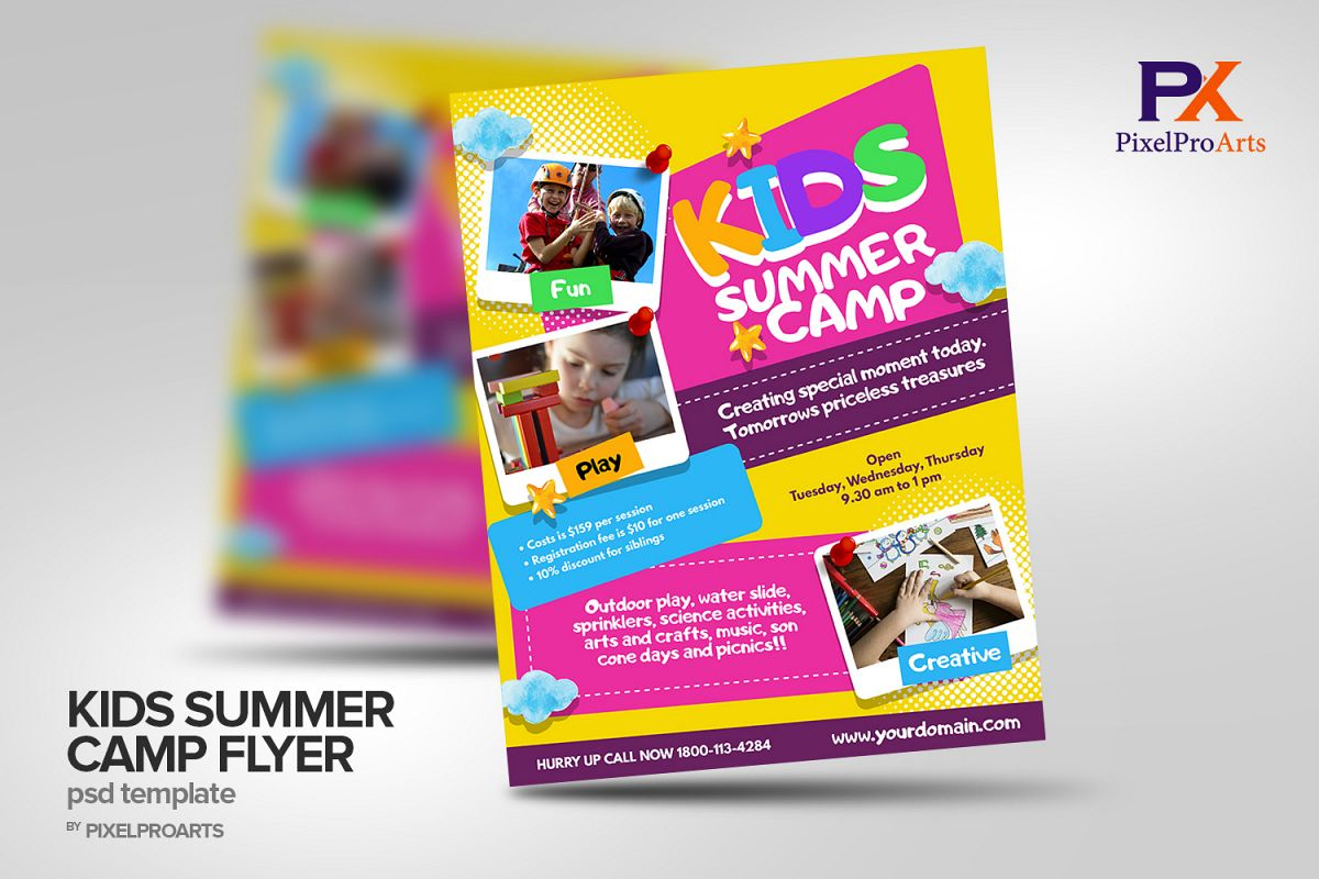 Kids Summer Camp Flyer Poster Template Within Summer Camp Brochure Template Free Download