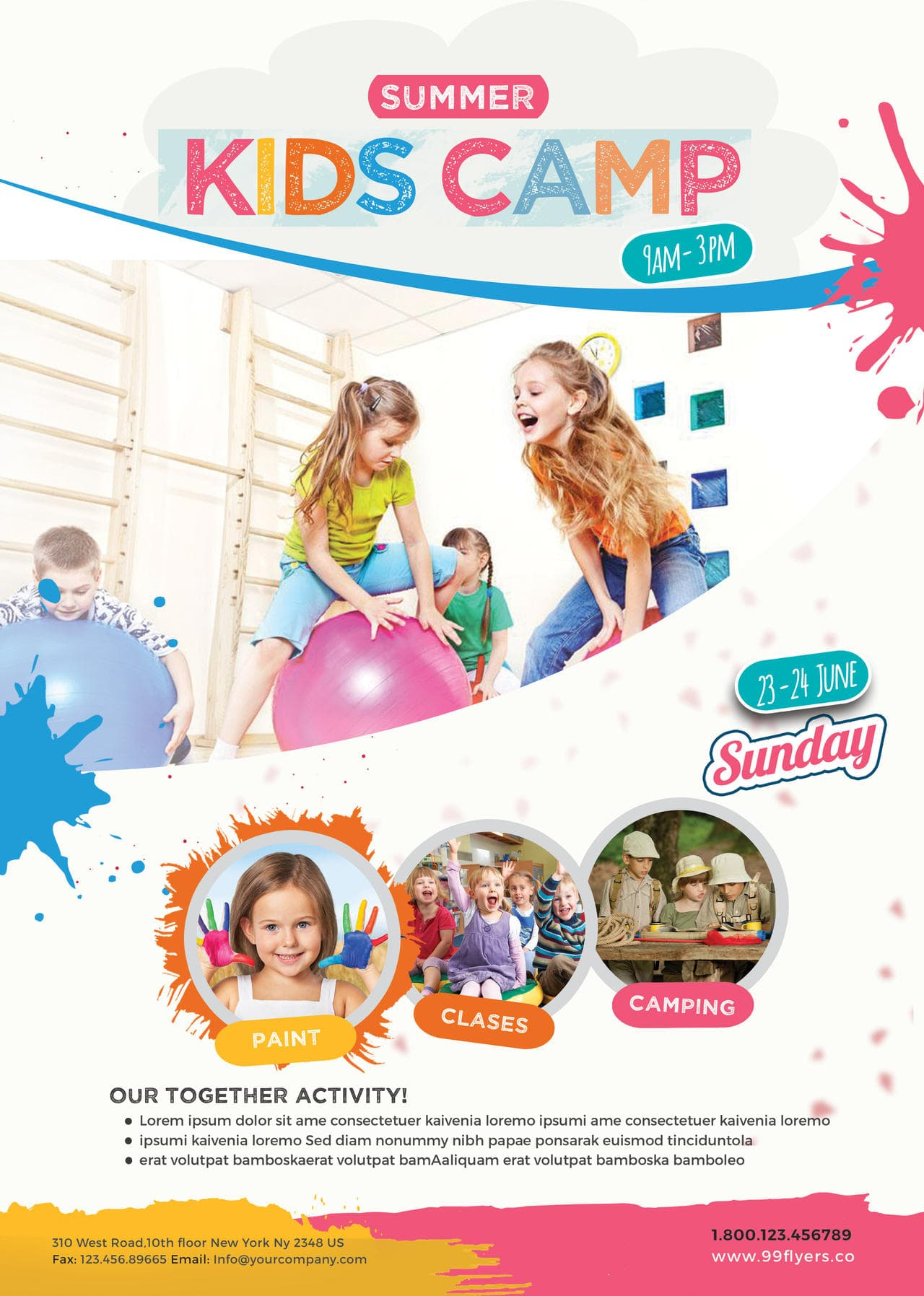 Kids Summer Camp Free Psd Flyer Template – Free Psd Flyer Intended For Summer Camp Brochure Template Free Download