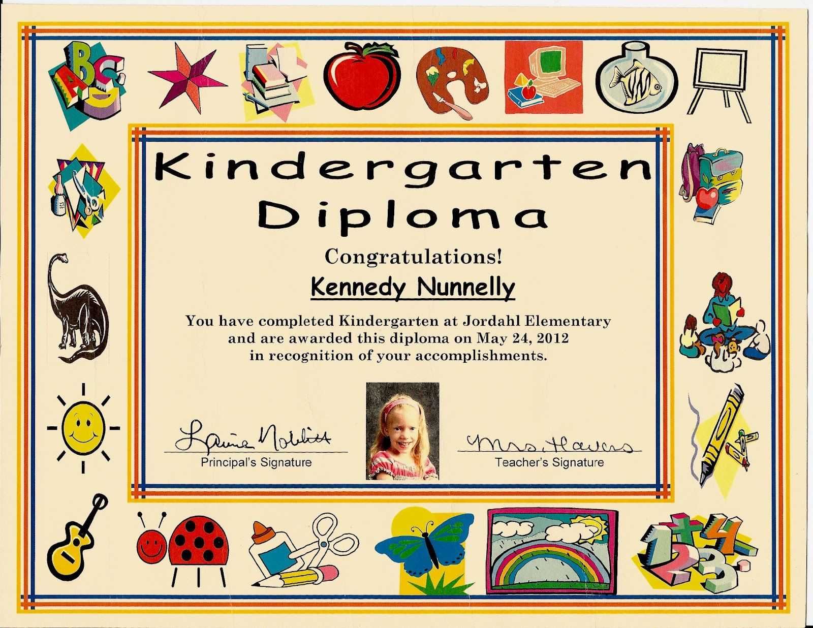 Kindergarten Graduation Certificate | Of 1 Certificate Pre With Regard To Hayes Certificate Templates