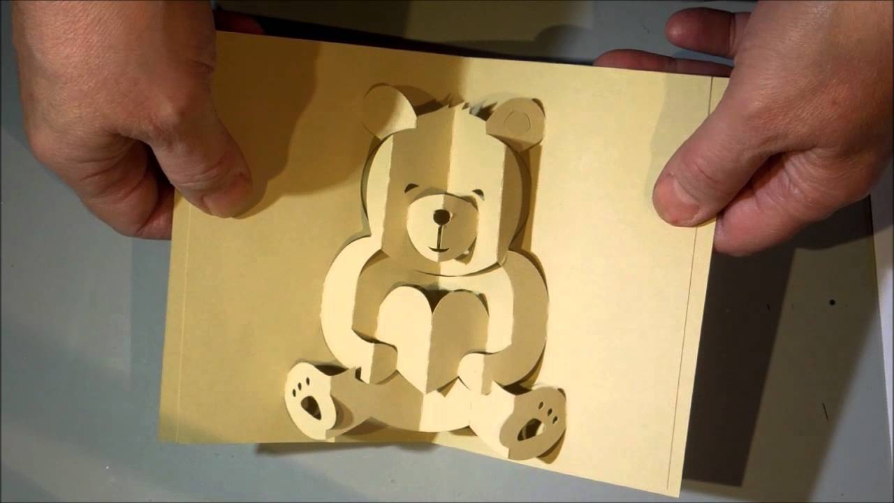 Kirigami Bear Pop Up Card Pertaining To Teddy Bear Pop Up Card Template Free