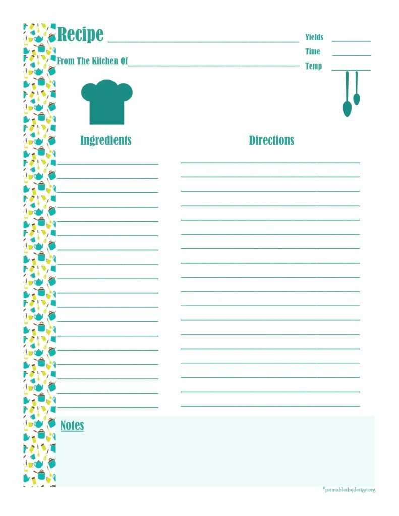 Kitchen Gadgets Recipe Card (8 1/2 X 11) | Recipe Cards Inside Microsoft Word Recipe Card Template