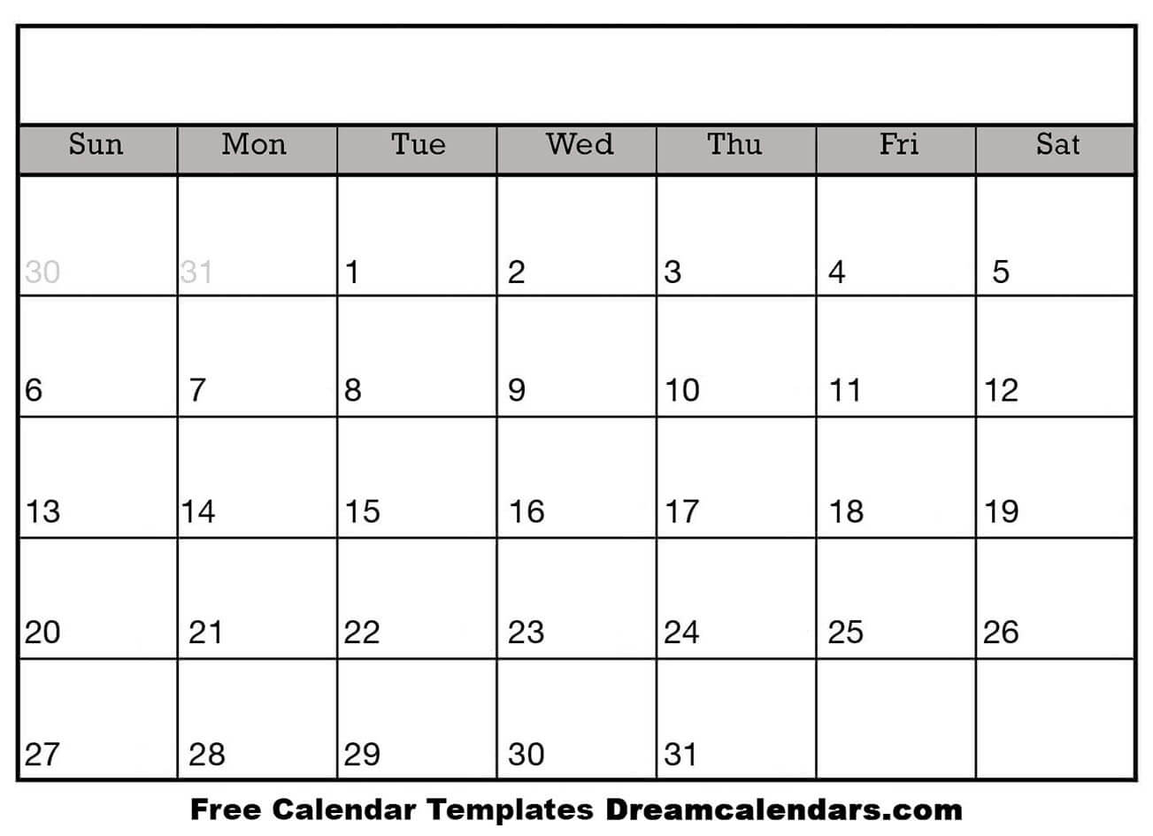 Ko Fi – Blank Printable Calendar Templates – Ko Fi Pertaining To Full Page Blank Calendar Template
