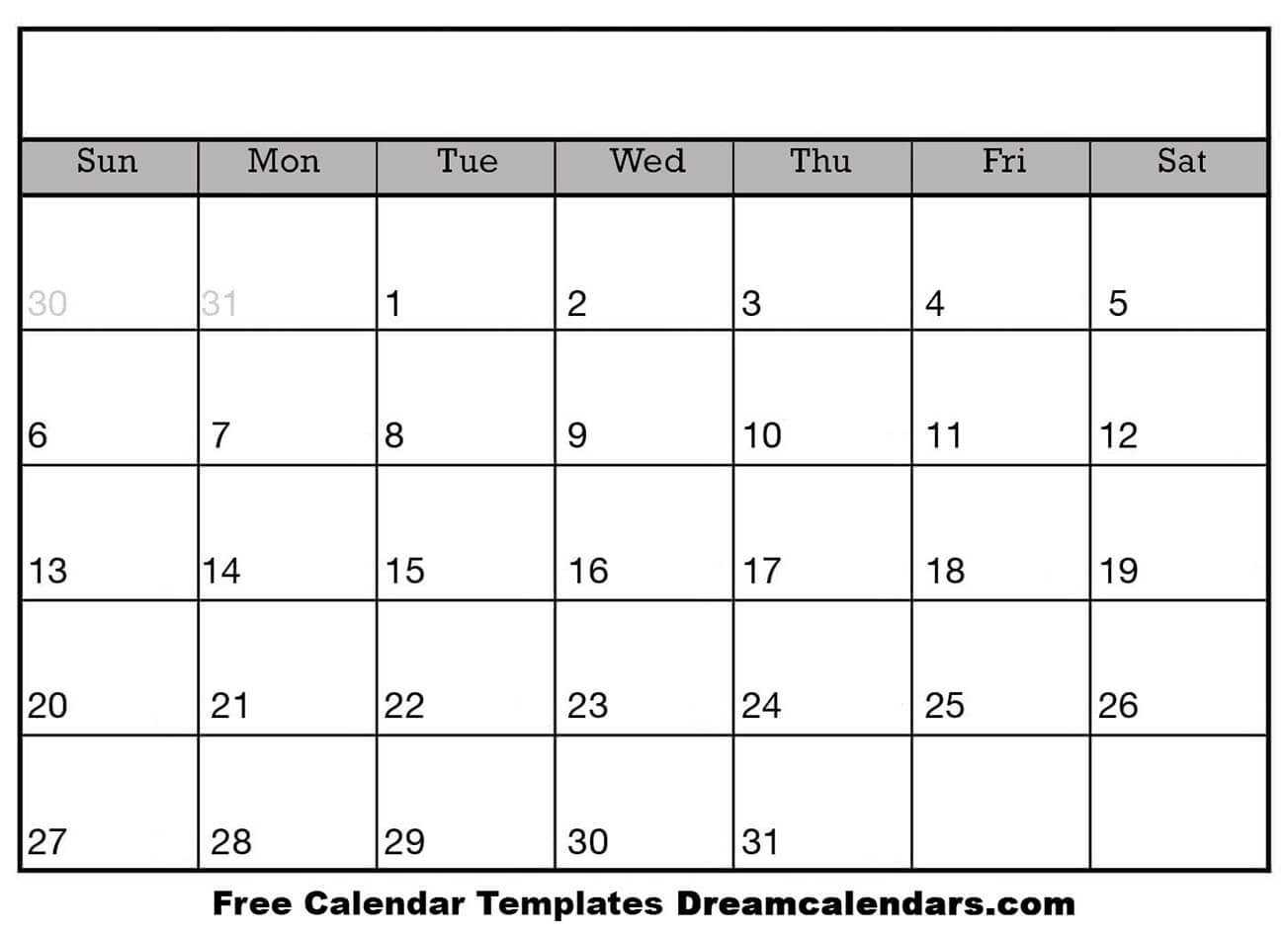 Ko Fi – Blank Printable Calendar Templates – Ko Fi Pertaining To Full Page Blank Calendar Template