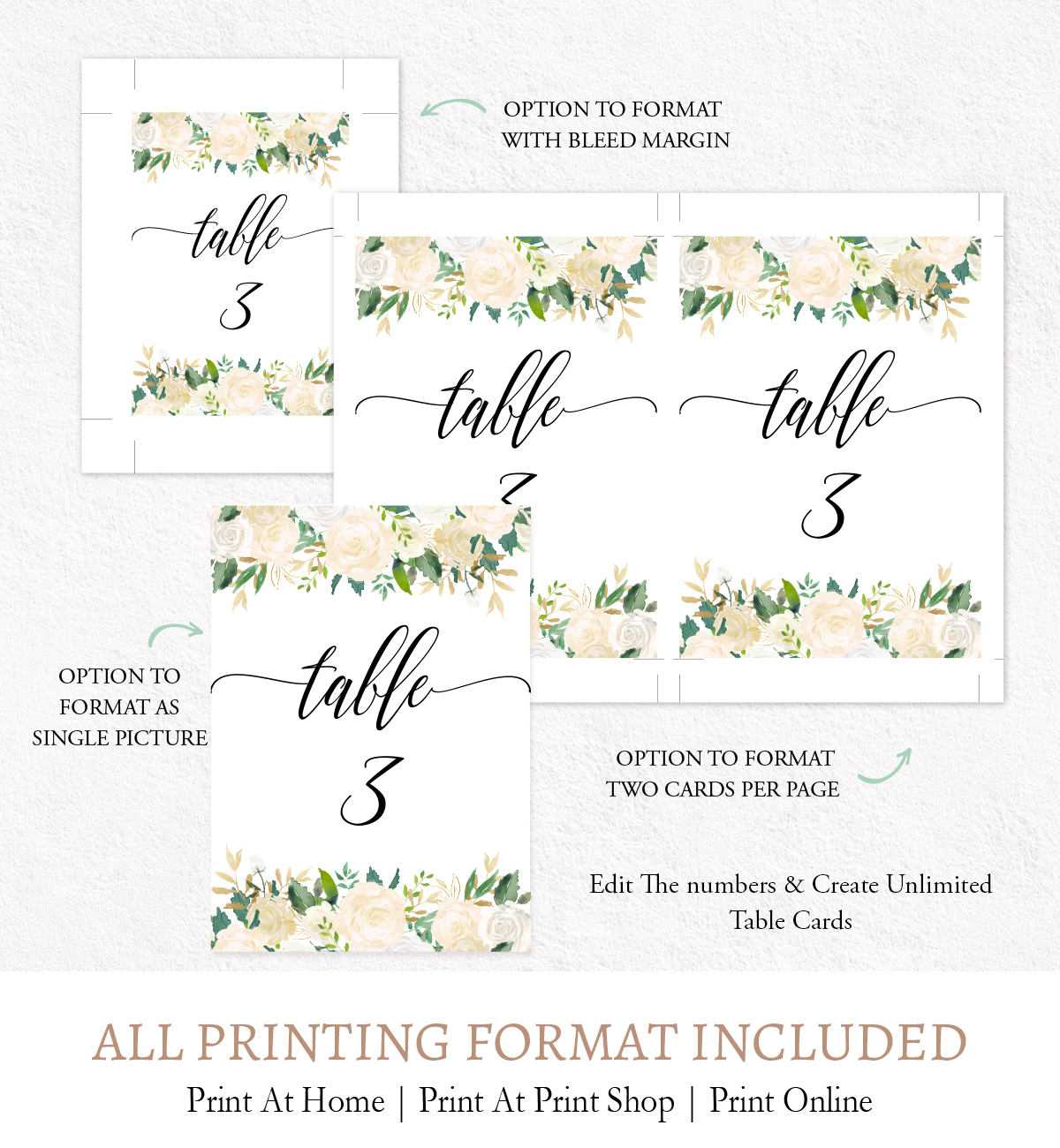 Kraft Table Numbers Template, F6 Throughout Table Number Cards Template