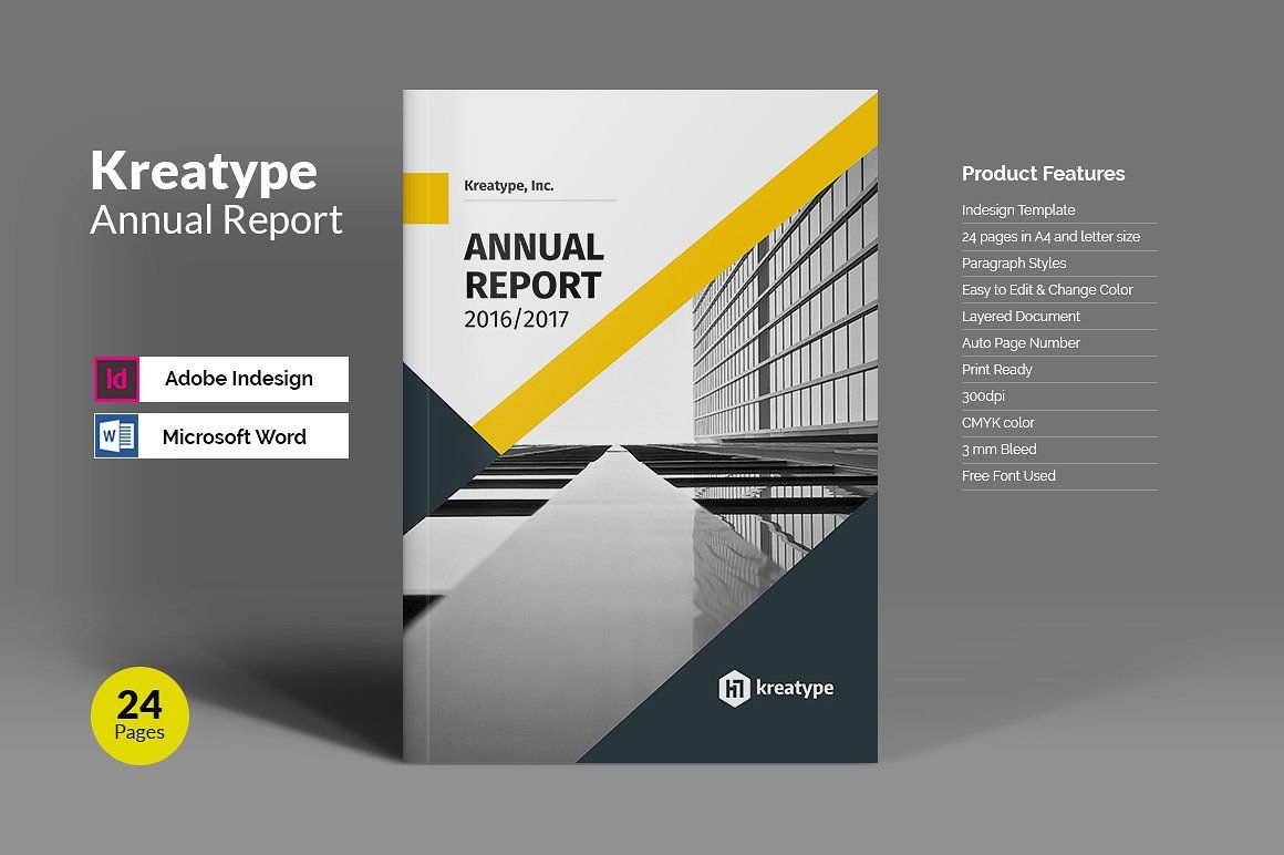 Kreatype Annual Reportkreatype Studio On @creativemarket In Annual Report Template Word Free Download