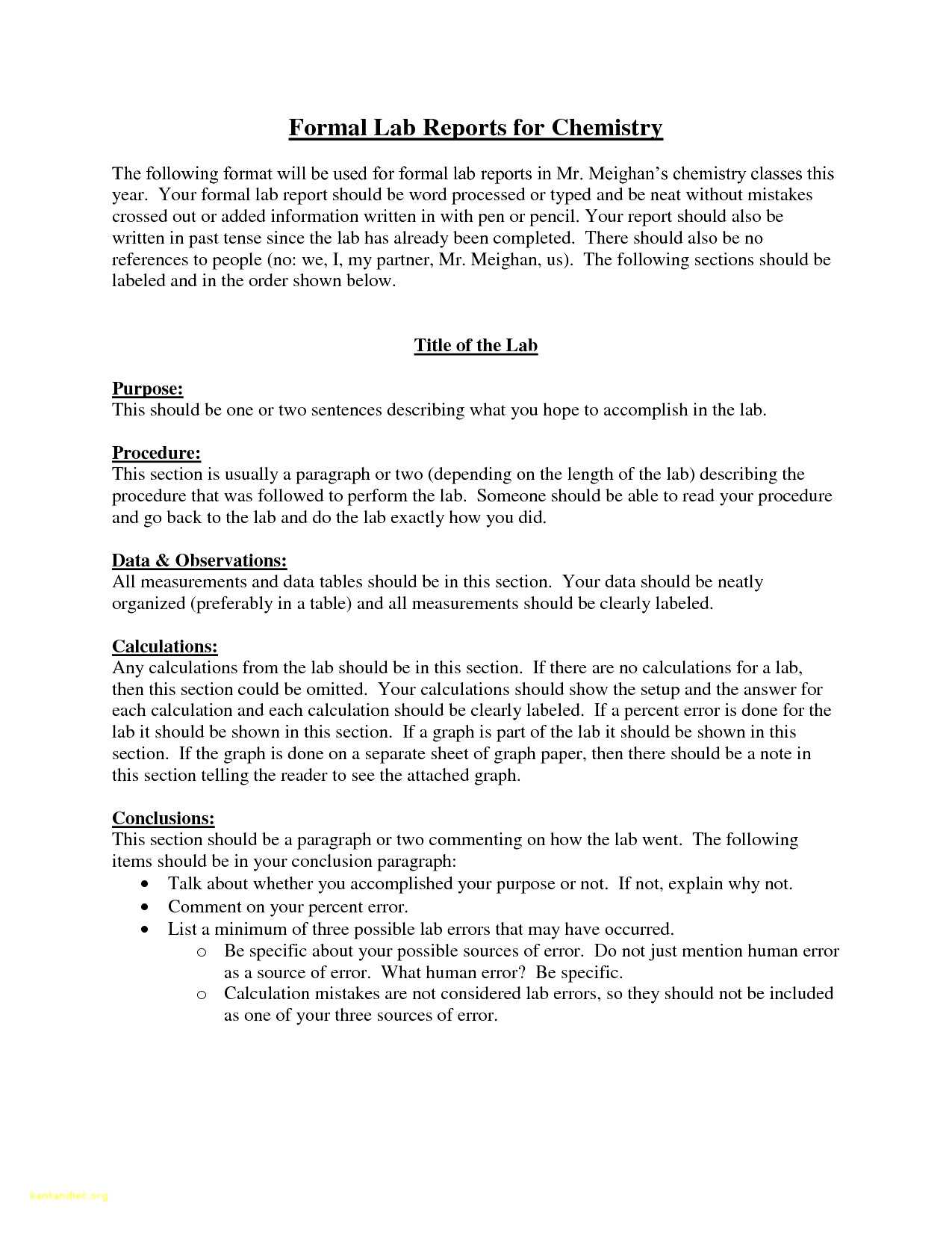 Lab Report Chemistry Filename – Bushveld Lab For Chemistry Lab Report Template